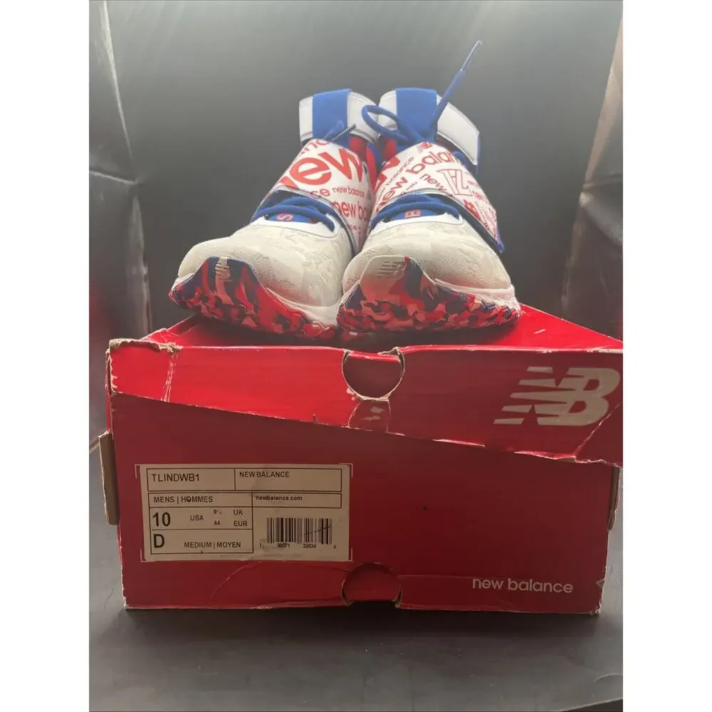New Balance Lindor 1 TLINDWB1 Red/Blue/White Floral Men's Baseball Shoes Sz 10